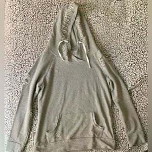 Chelsea DeBoer by Lily & Lottie distressed grey hoodie, new without tags, medium